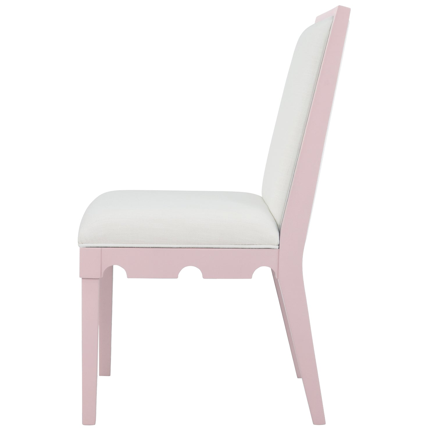 Lanister Pink Dining Chair styled in a room setting