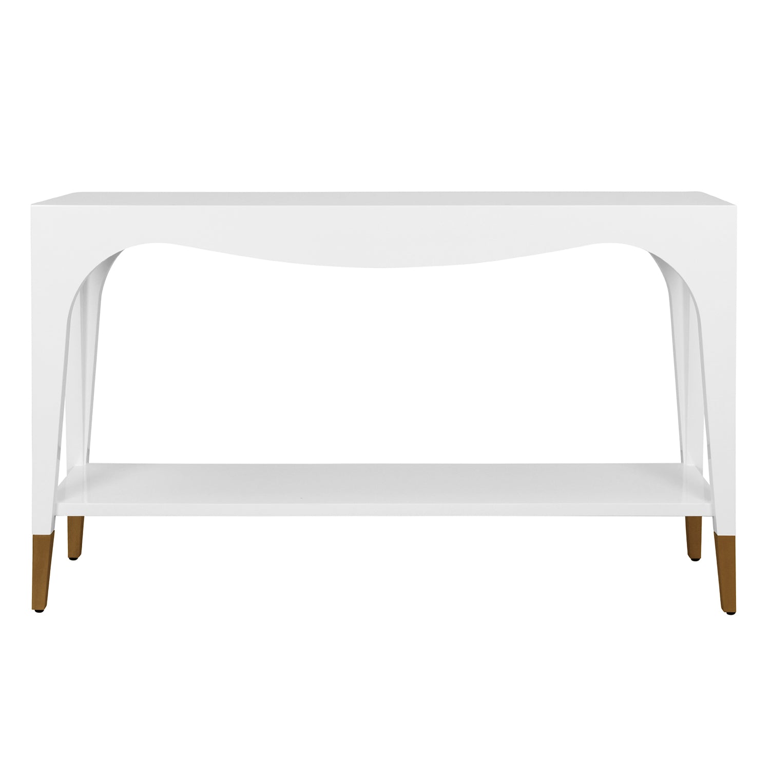 Worlds Away Laverne White Console Table