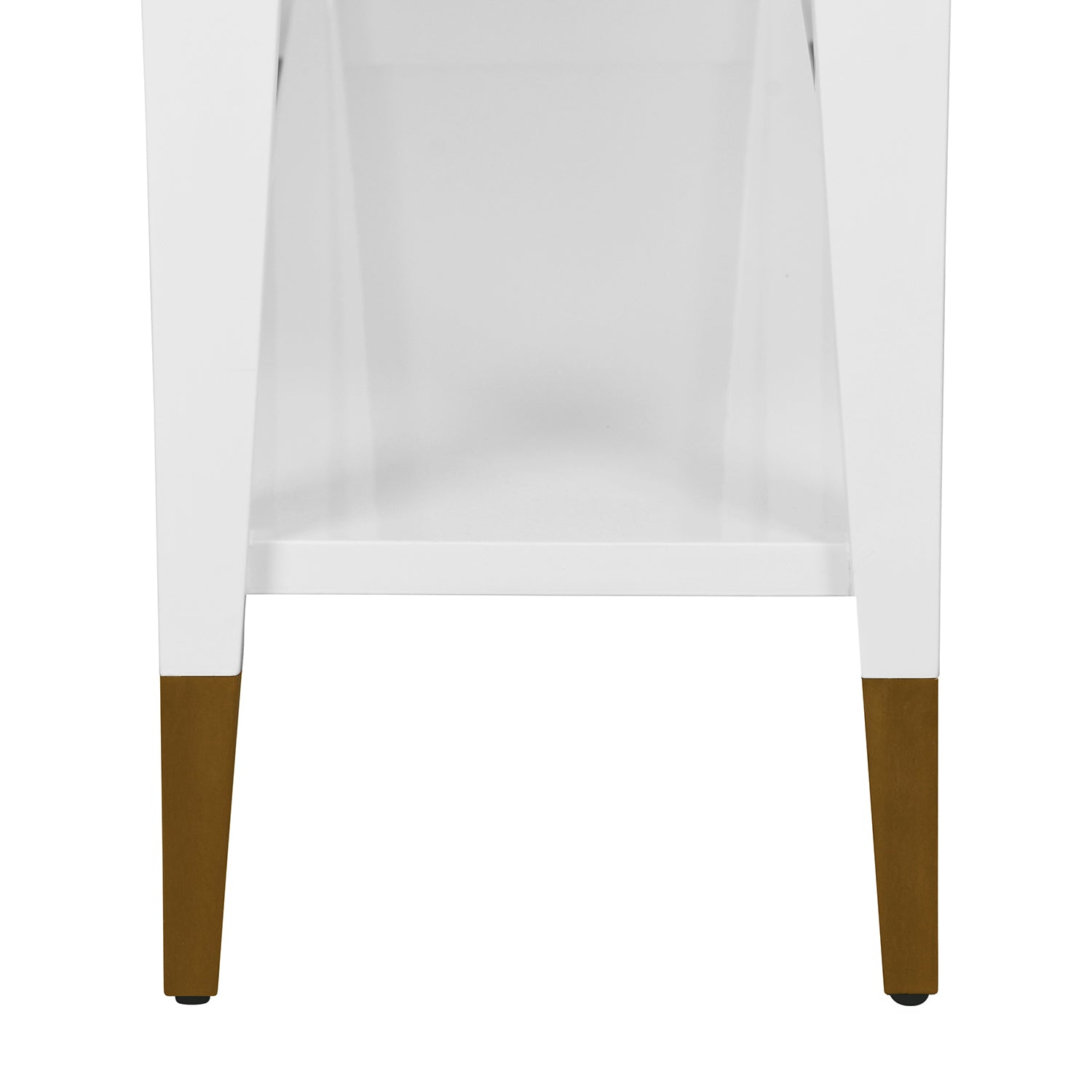 Laverne White Console Table shown to scale