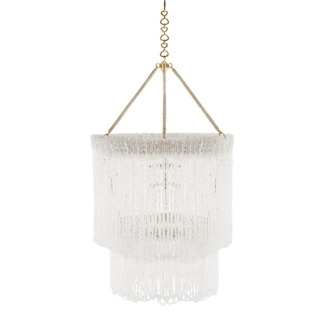 Ro Sham Beaux Lily Snow Chip Quartz Two Tier Chandelier
