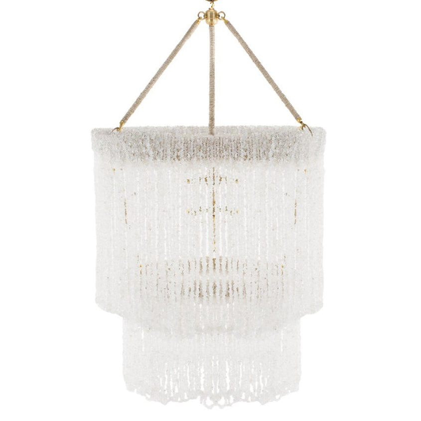 Ro Sham Beaux Lily Snow Chip Quartz Two Tier Chandelier