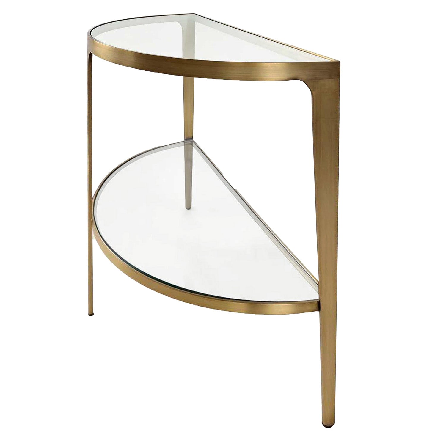 Worlds Away Lisa Brass Demilune Console Table