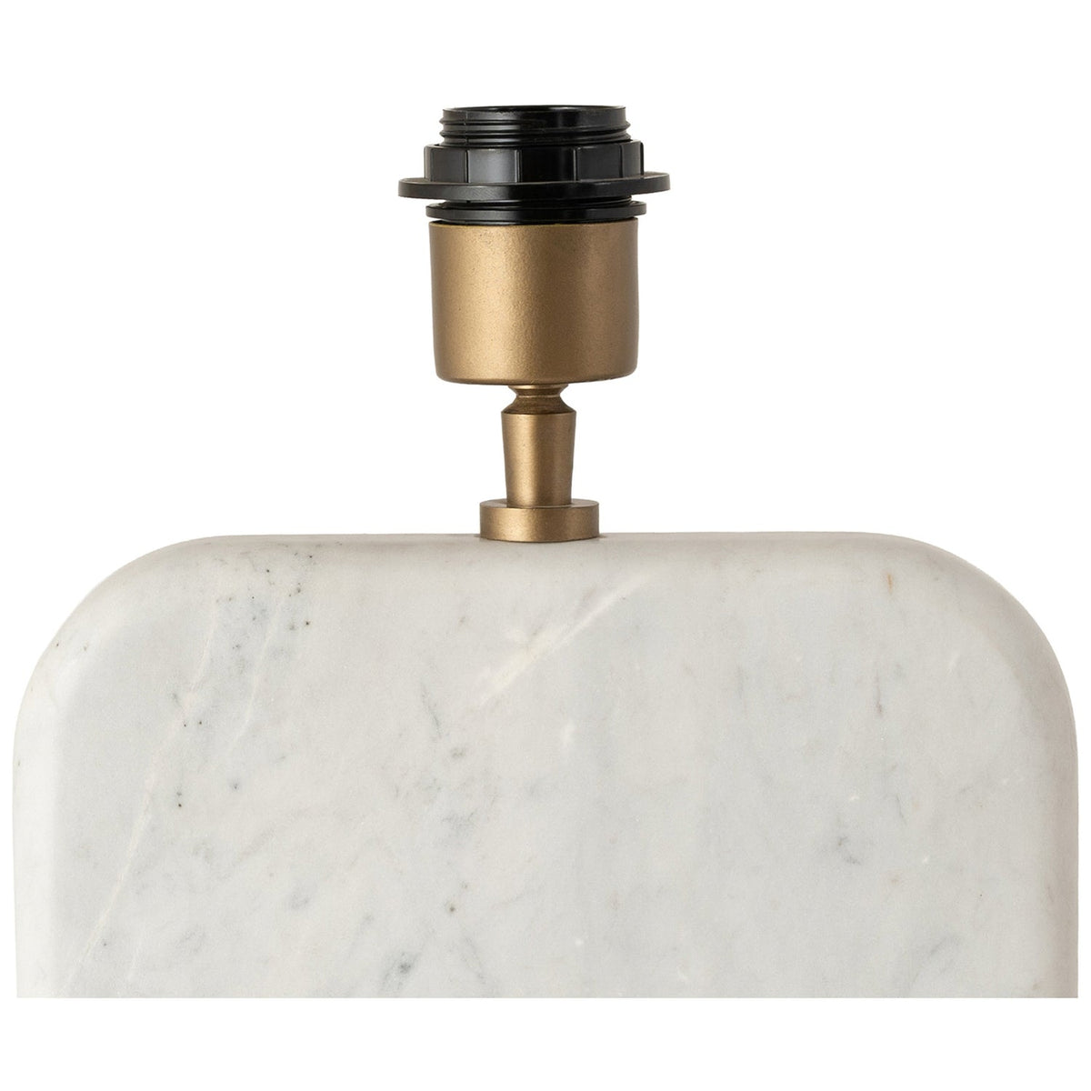 Solis Off White Natural Genuine Marble And Mango Wood Base With Linen Textured Fabric Shade Table Lamp