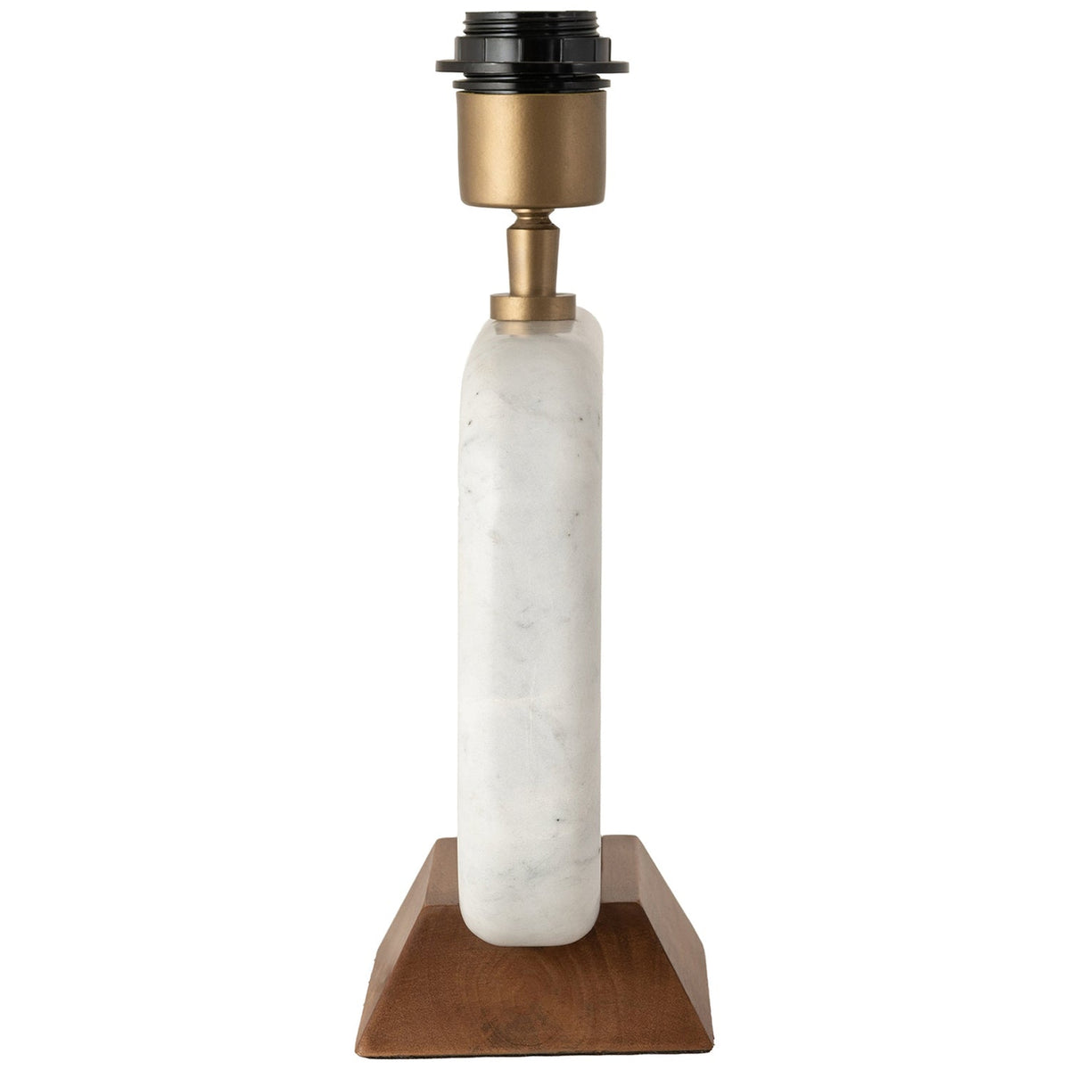Solis Off White Natural Genuine Marble And Mango Wood Base With Linen Textured Fabric Shade Table Lamp