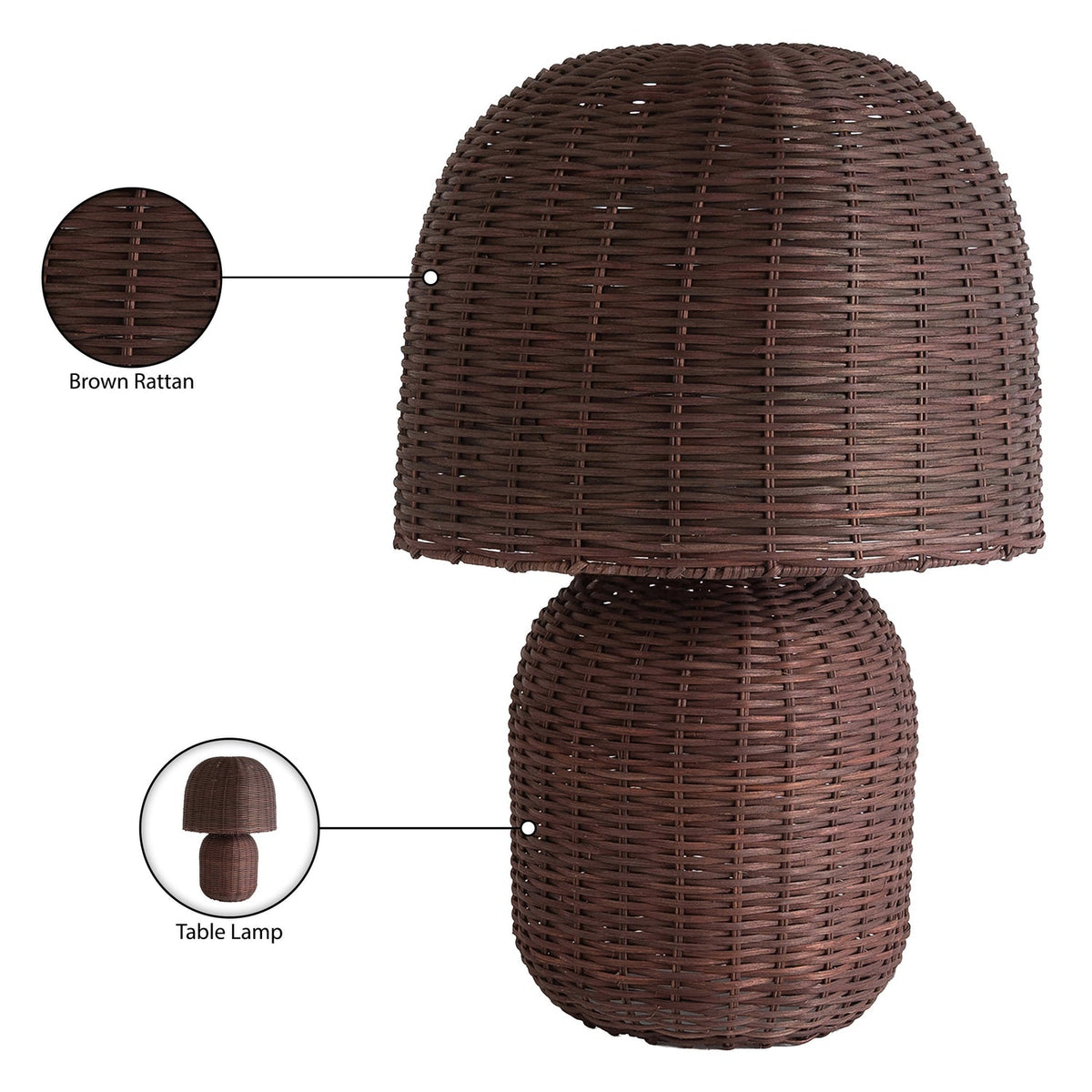 Nomad Brown Rattan Table Lamp