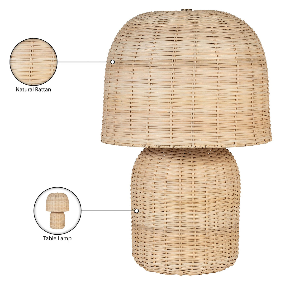 Nomad Natural Rattan Table Lamp