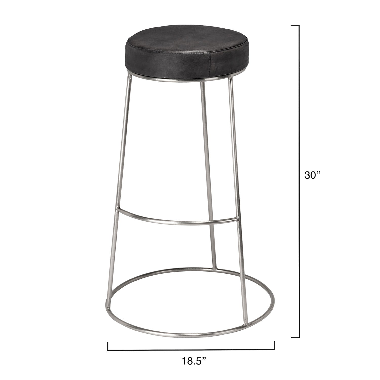 Lifestyle by Jamie Young Cavill Round Leather Bar Stool