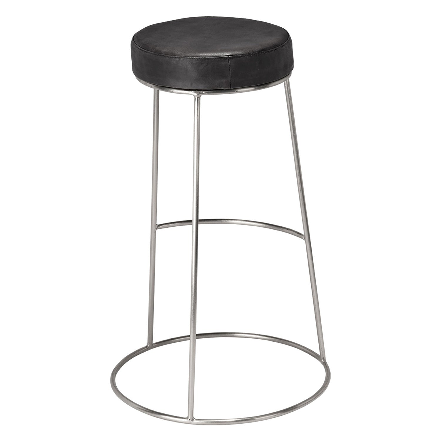 Lifestyle by Jamie Young Cavill Round Leather Bar Stool