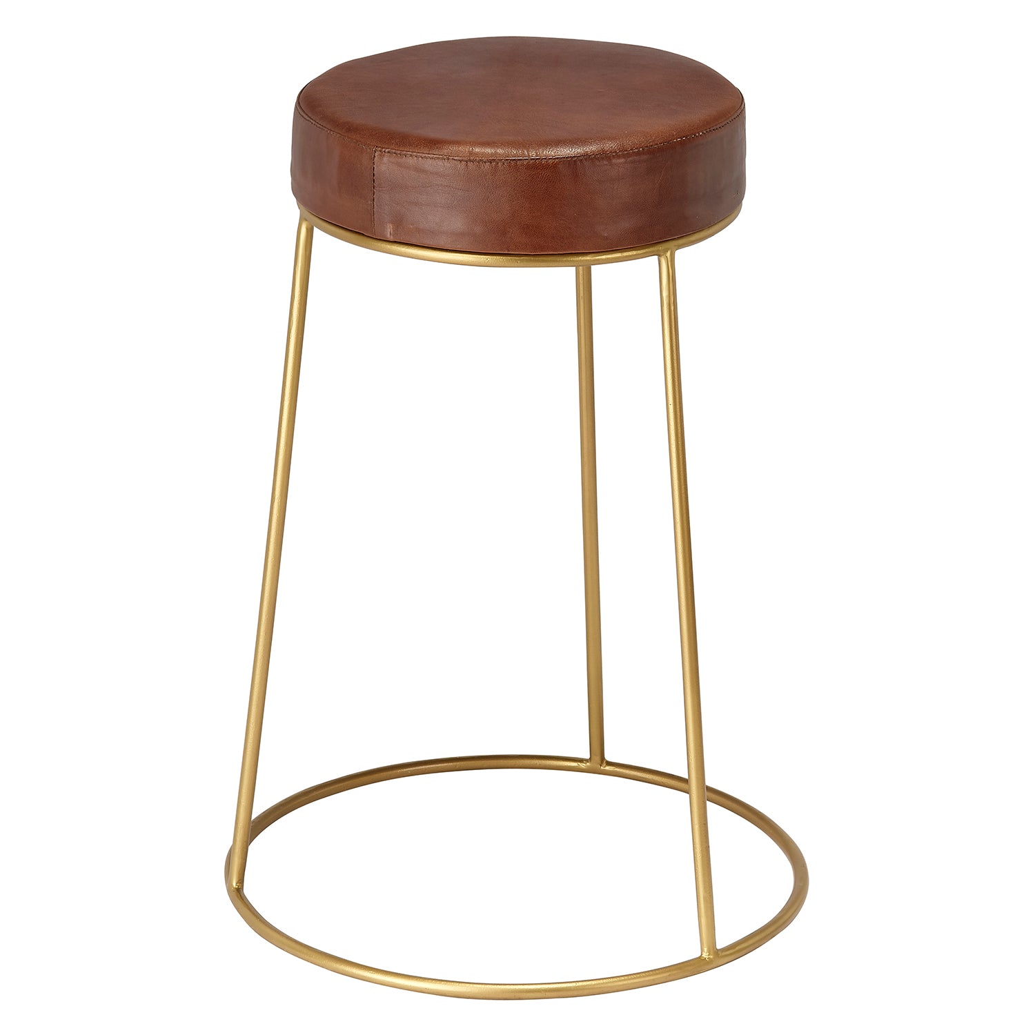 Lifestyle by Jamie Young Cavill Round Leather Counter Stool