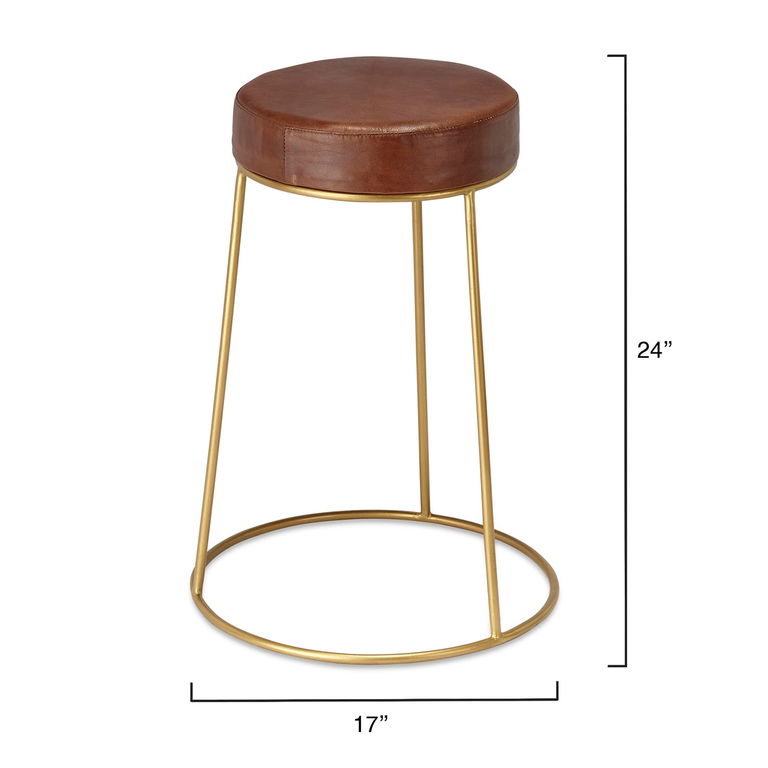 Lifestyle by Jamie Young Cavill Round Leather Counter Stool