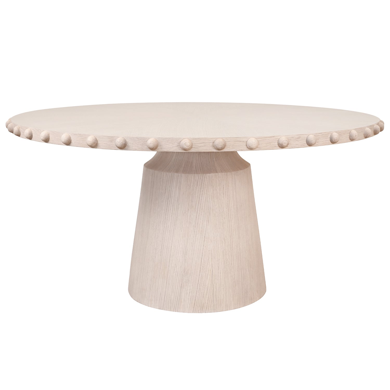Worlds Away Lucian White Oak Round Dining Table