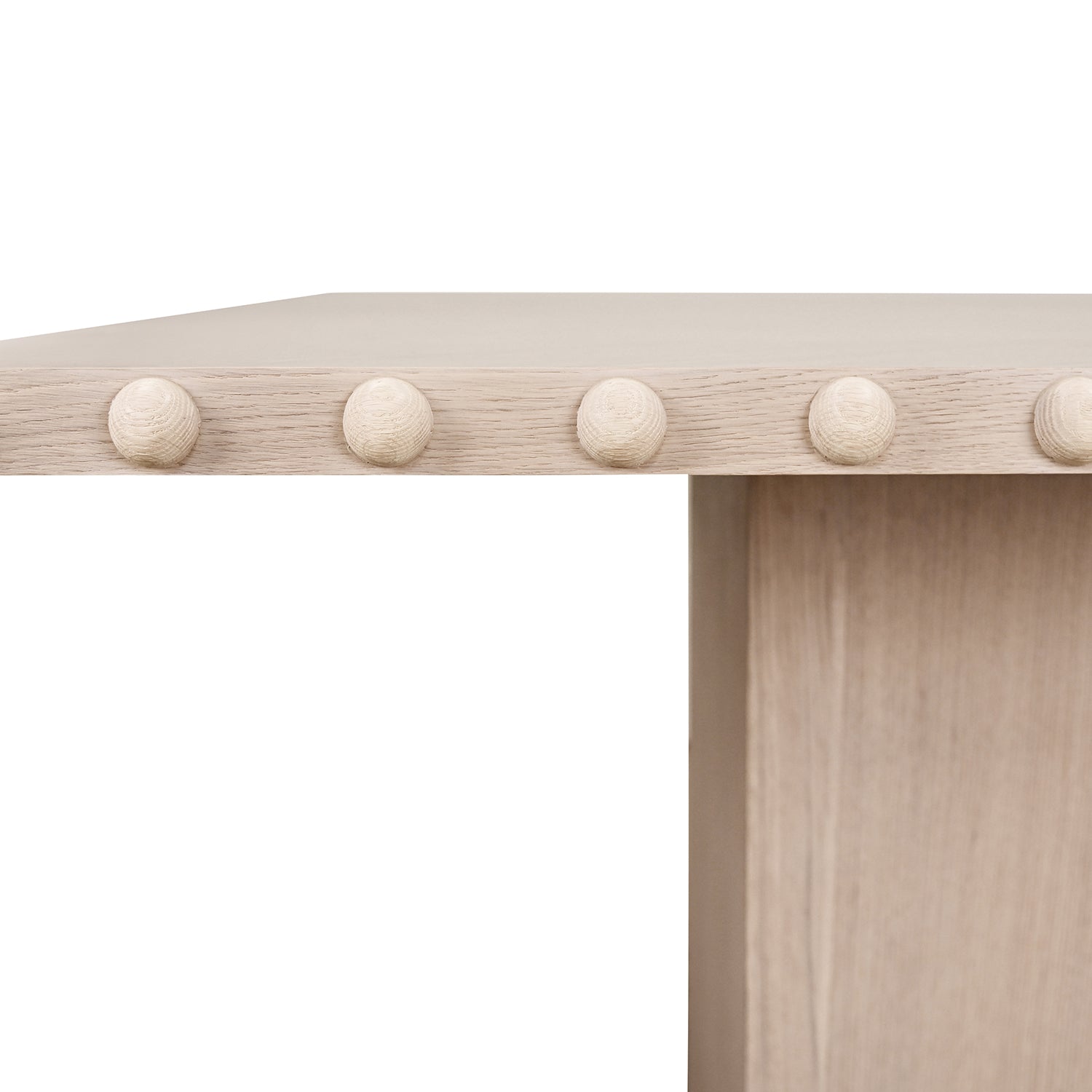 Lucian White Oak Rectangle Dining Table styled in a room setting