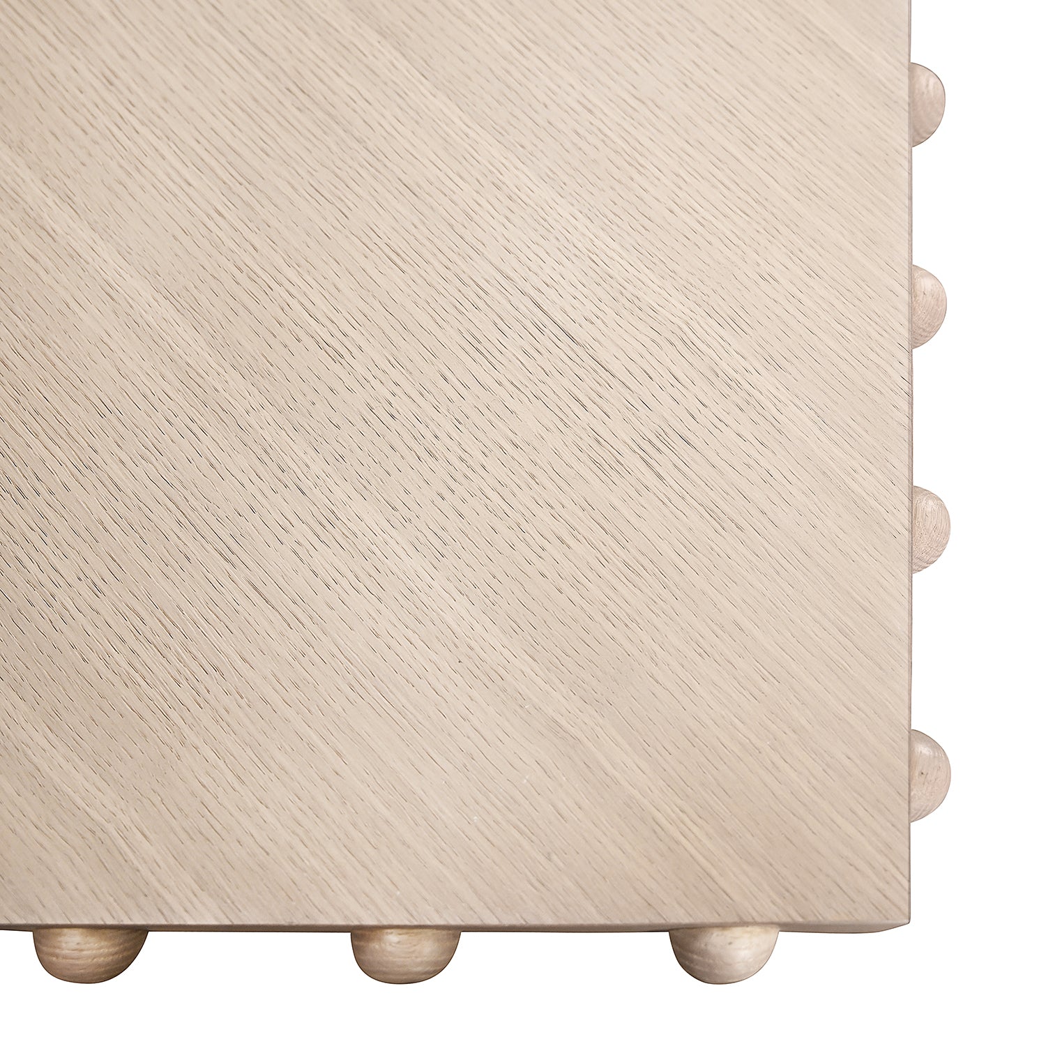 Lucian White Oak Rectangle Dining Table shown to scale