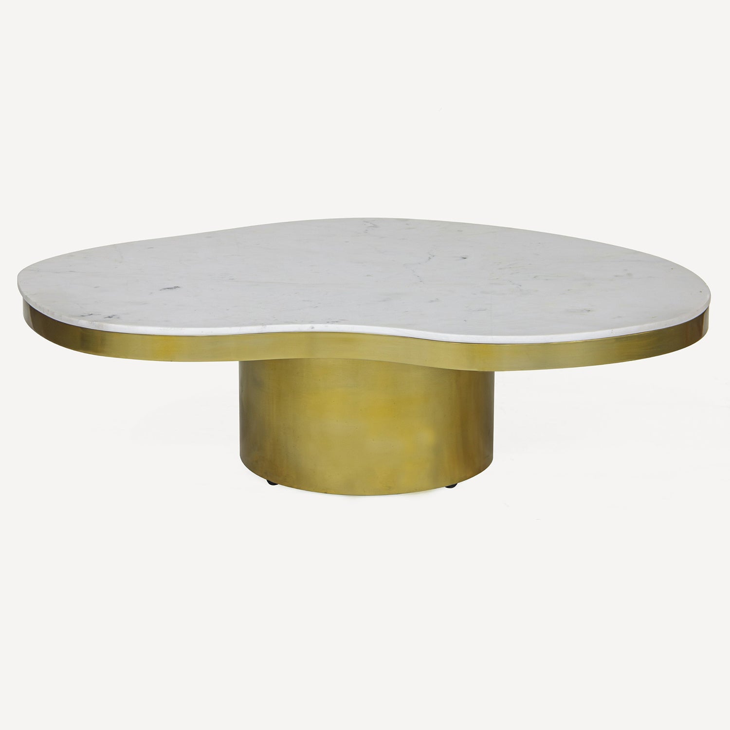 Union Home Kidney Marble Brass Coffee Table
