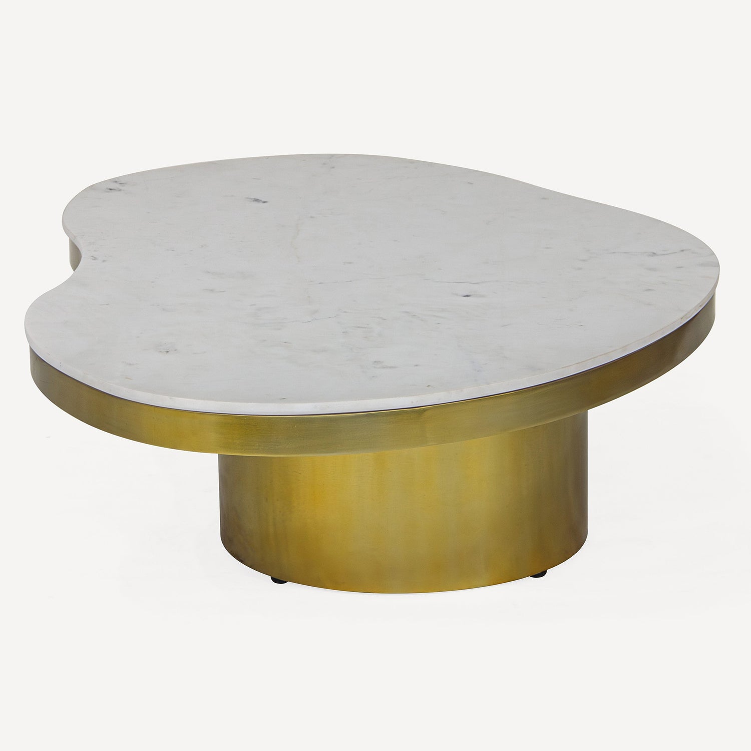 Union Home Kidney Marble Brass Coffee Table