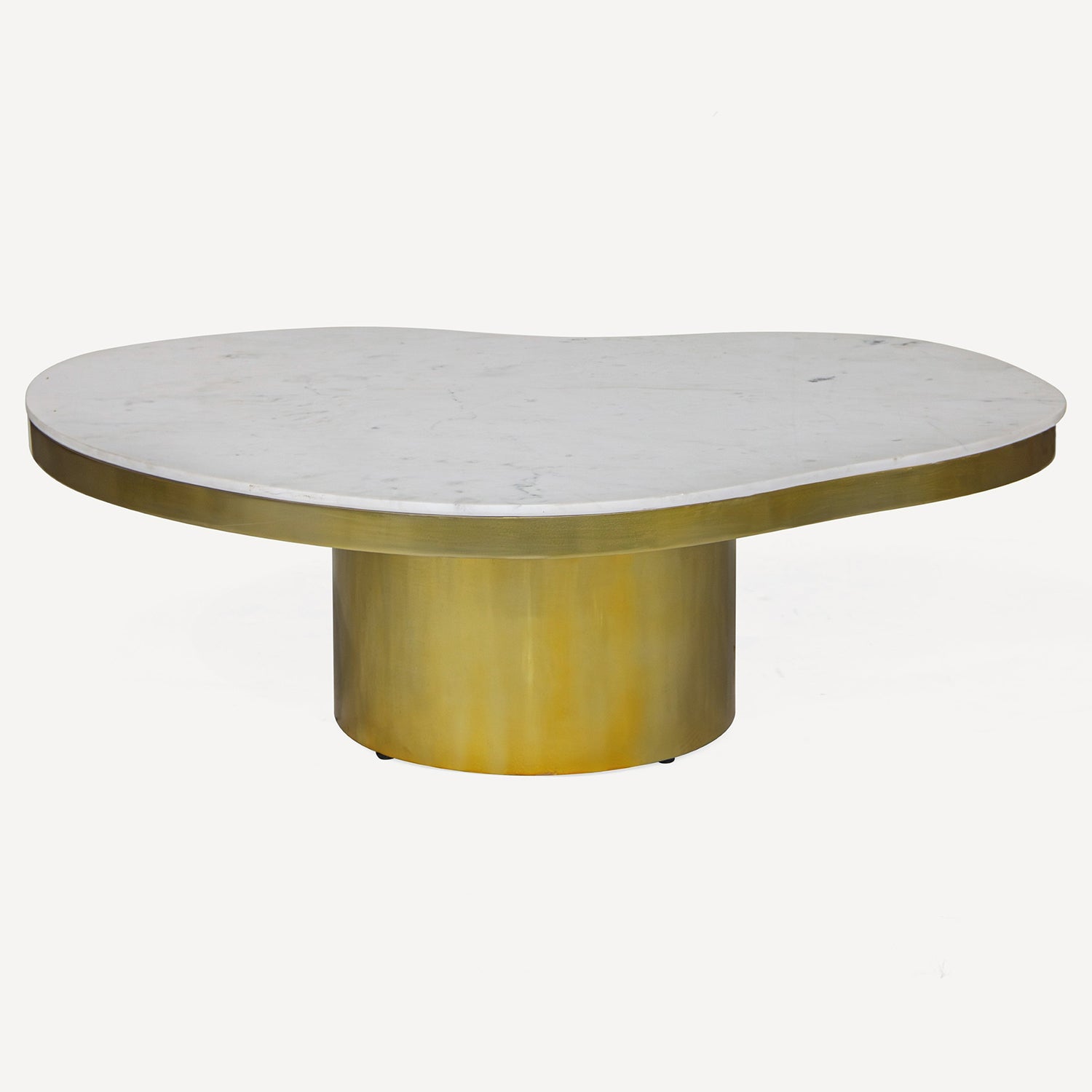 Union Home Kidney Marble Brass Coffee Table