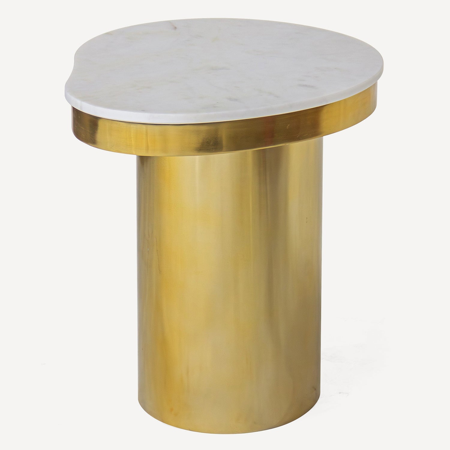 Union Home Kidney Marble Brass Side Table