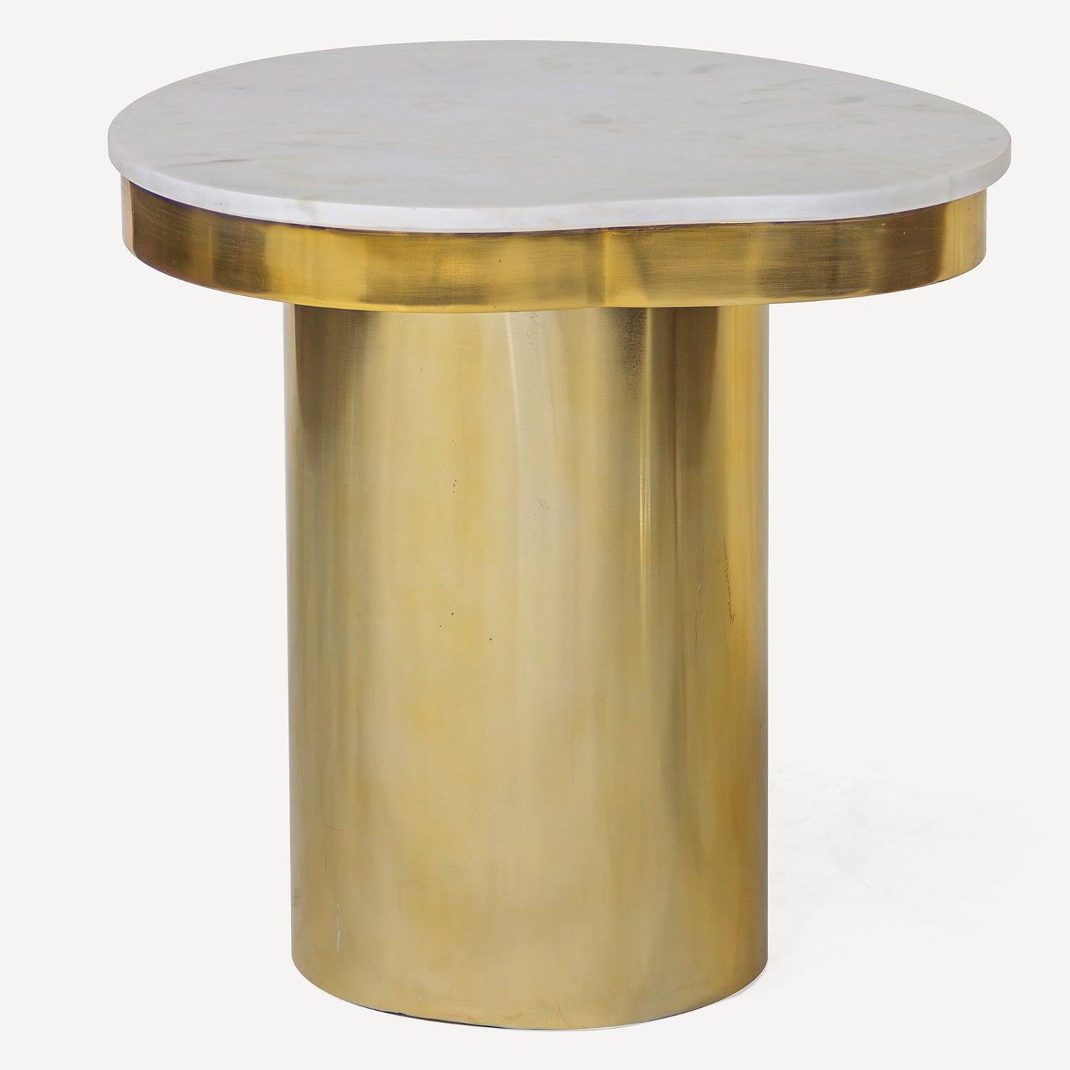 Union Home Kidney Marble Brass Side Table