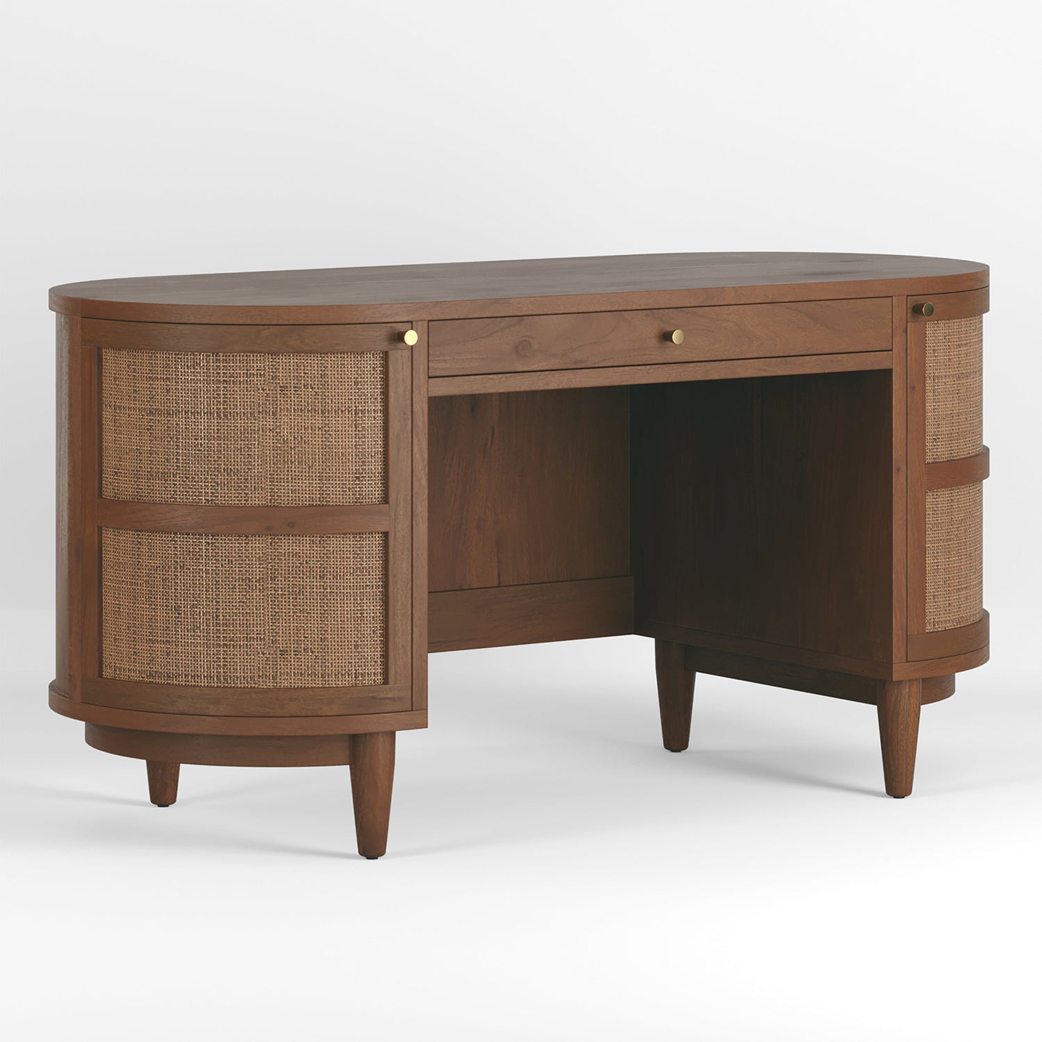 Union Home Canggu Cane Solid Wood Desk