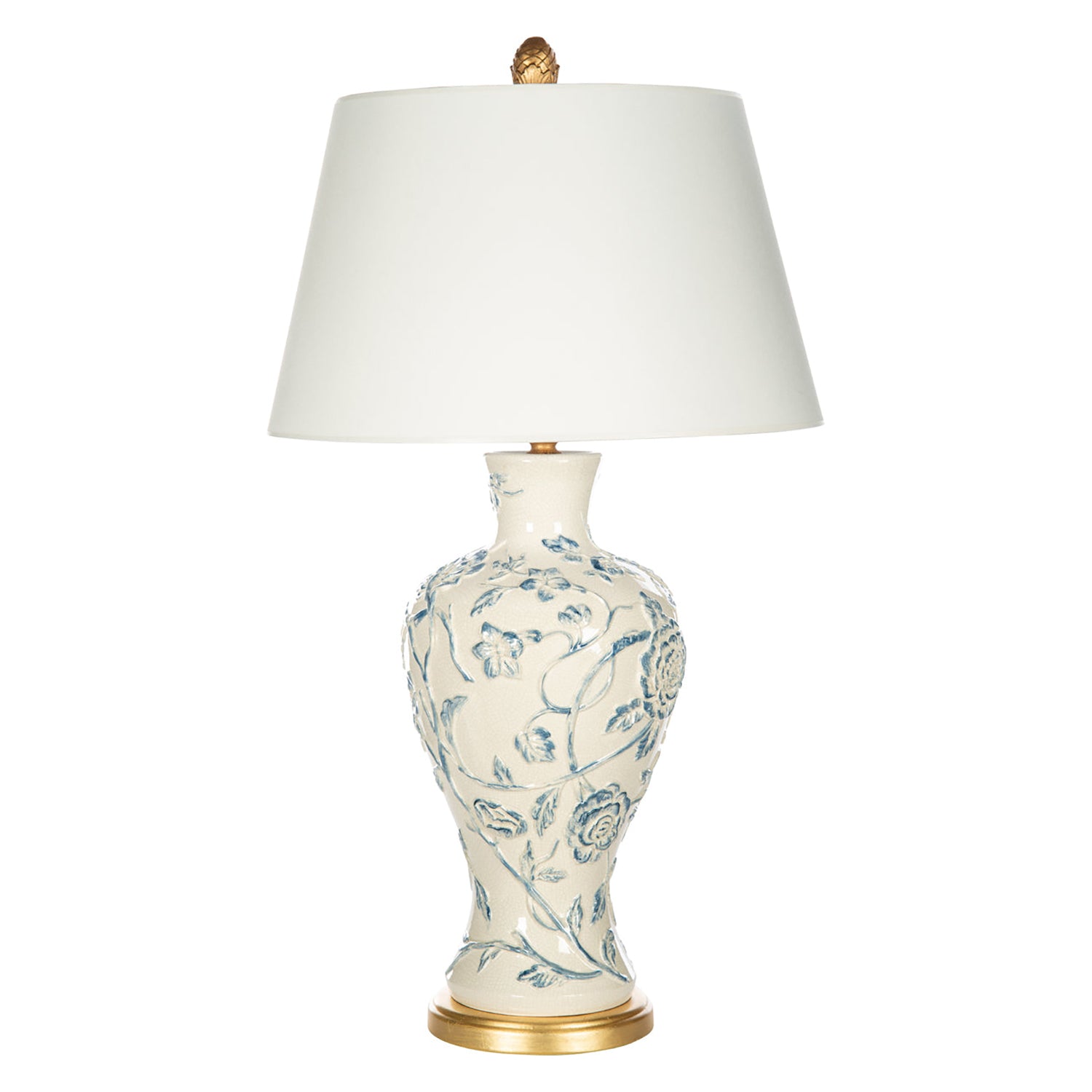 Bradburn Home Chrysanthemum Blue Table Lamp