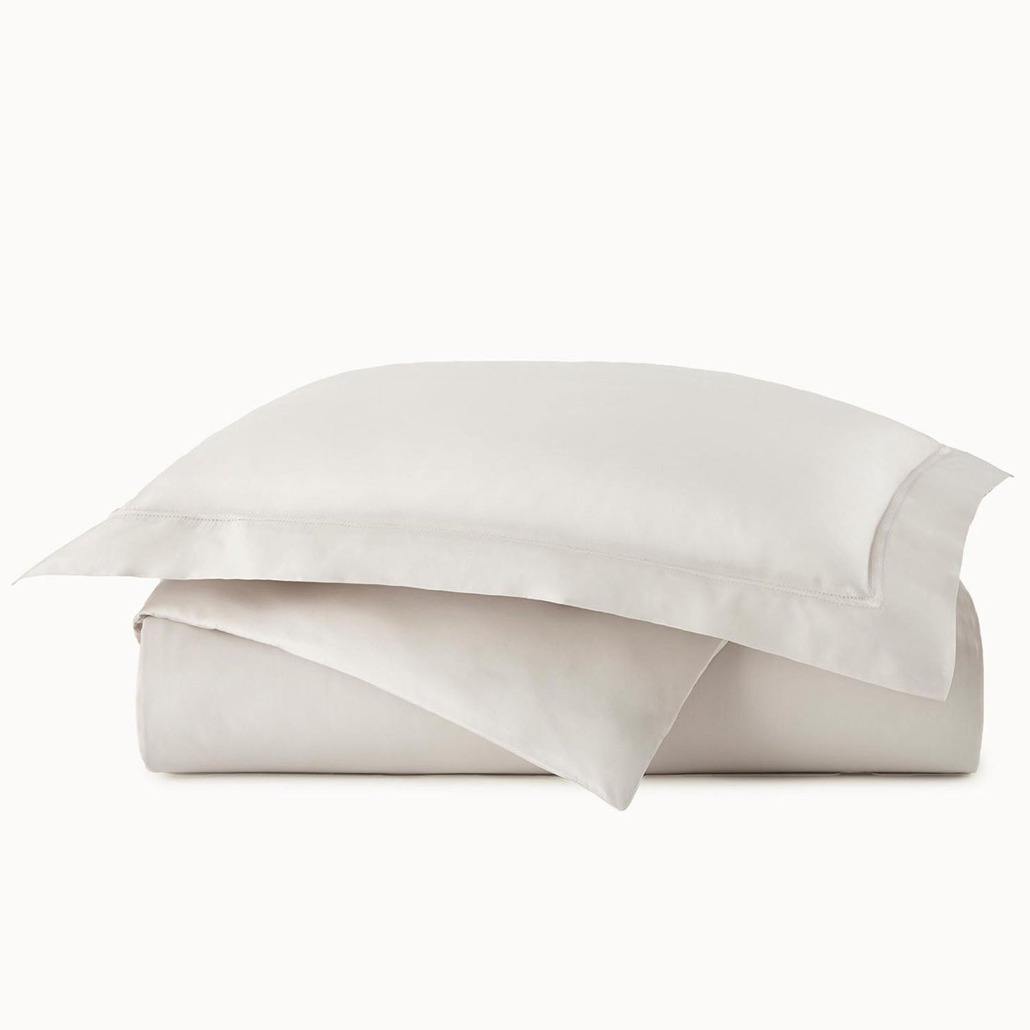 Peacock Alley Lyric percale cotton duvet cover soft folds highlighting the fabric