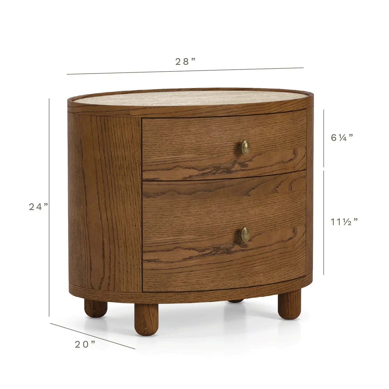 Button Atelier x Co. House Designs Laguna Oak Dark Walnut End Table