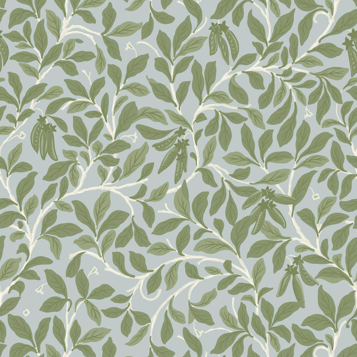 Mitchell Black Leaf and Pod Wallpaper