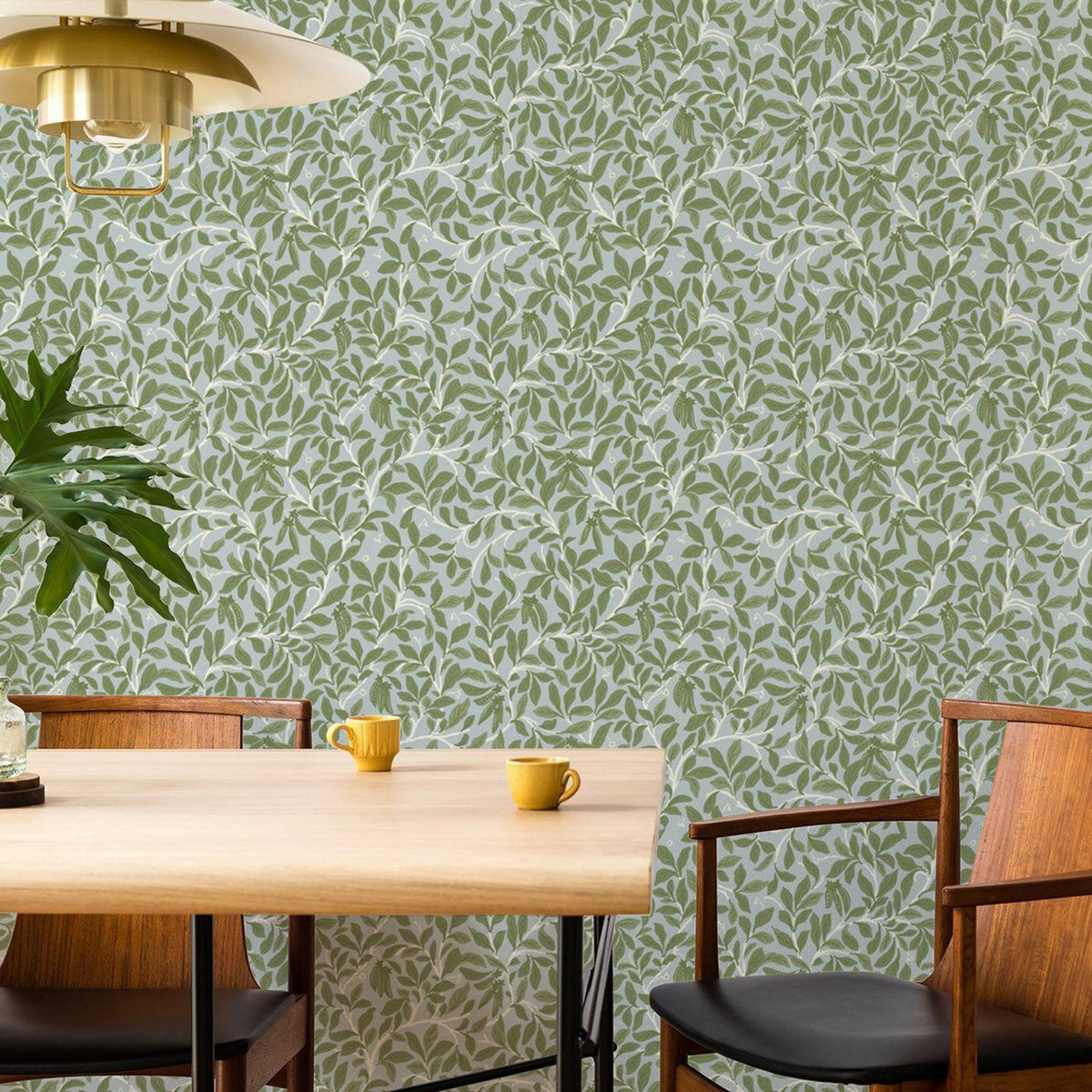 Mitchell Black Leaf and Pod Wallpaper