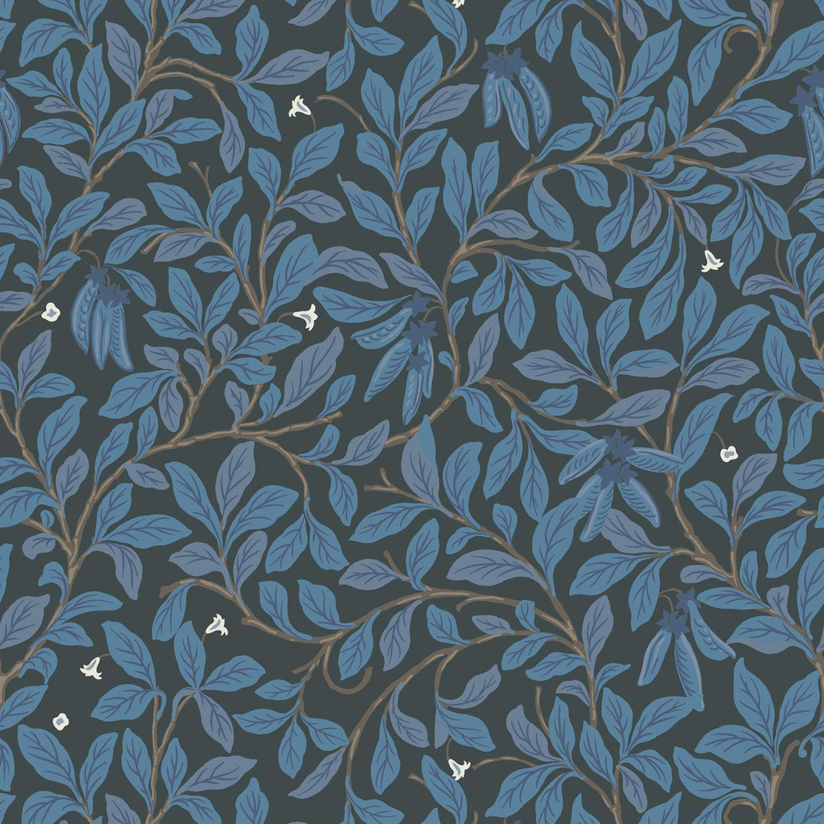 Mitchell Black Leaf and Pod Wallpaper