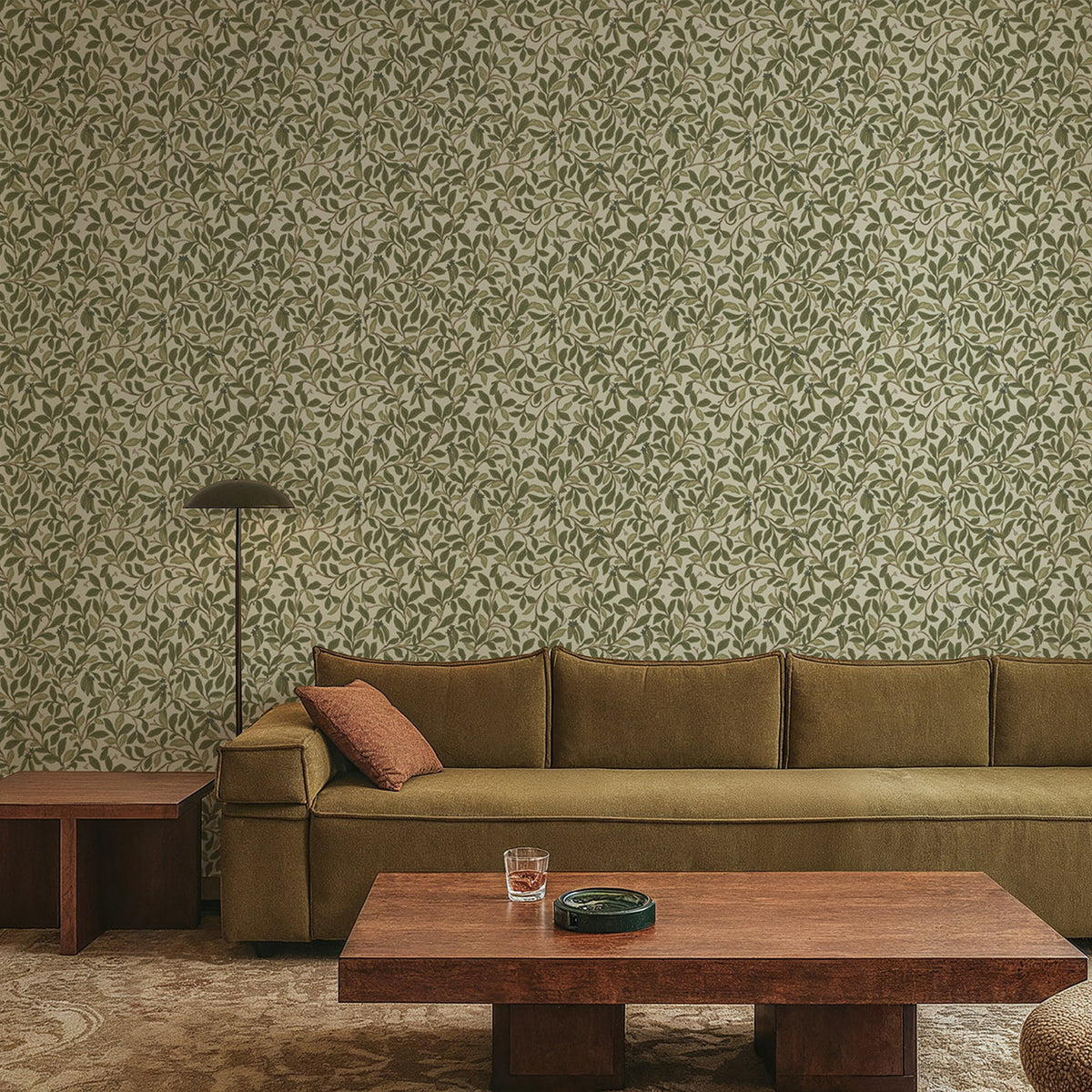 Mitchell Black Leaf and Pod Wallpaper