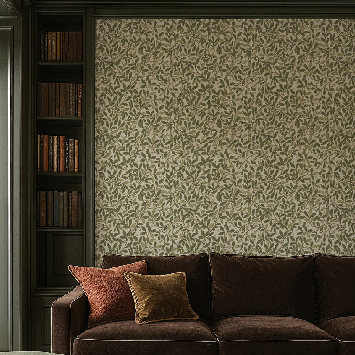 Mitchell Black Leaf and Pod Wallpaper