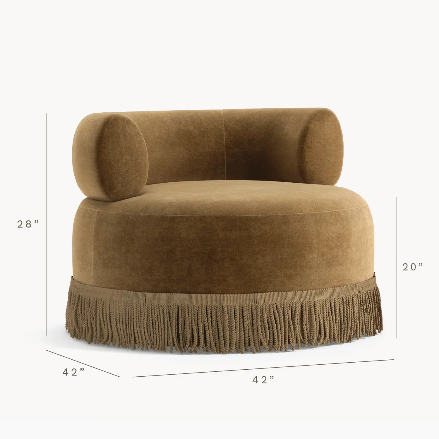 Button Atelier x Co. House Designs Lenny Faux Mohair Swivel Chair