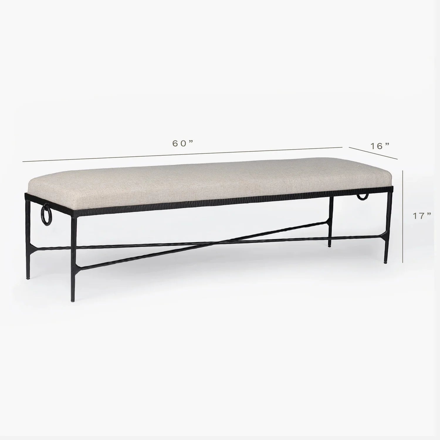 MENO HOME x Co. House Designs Loam Natural Hammered Bench