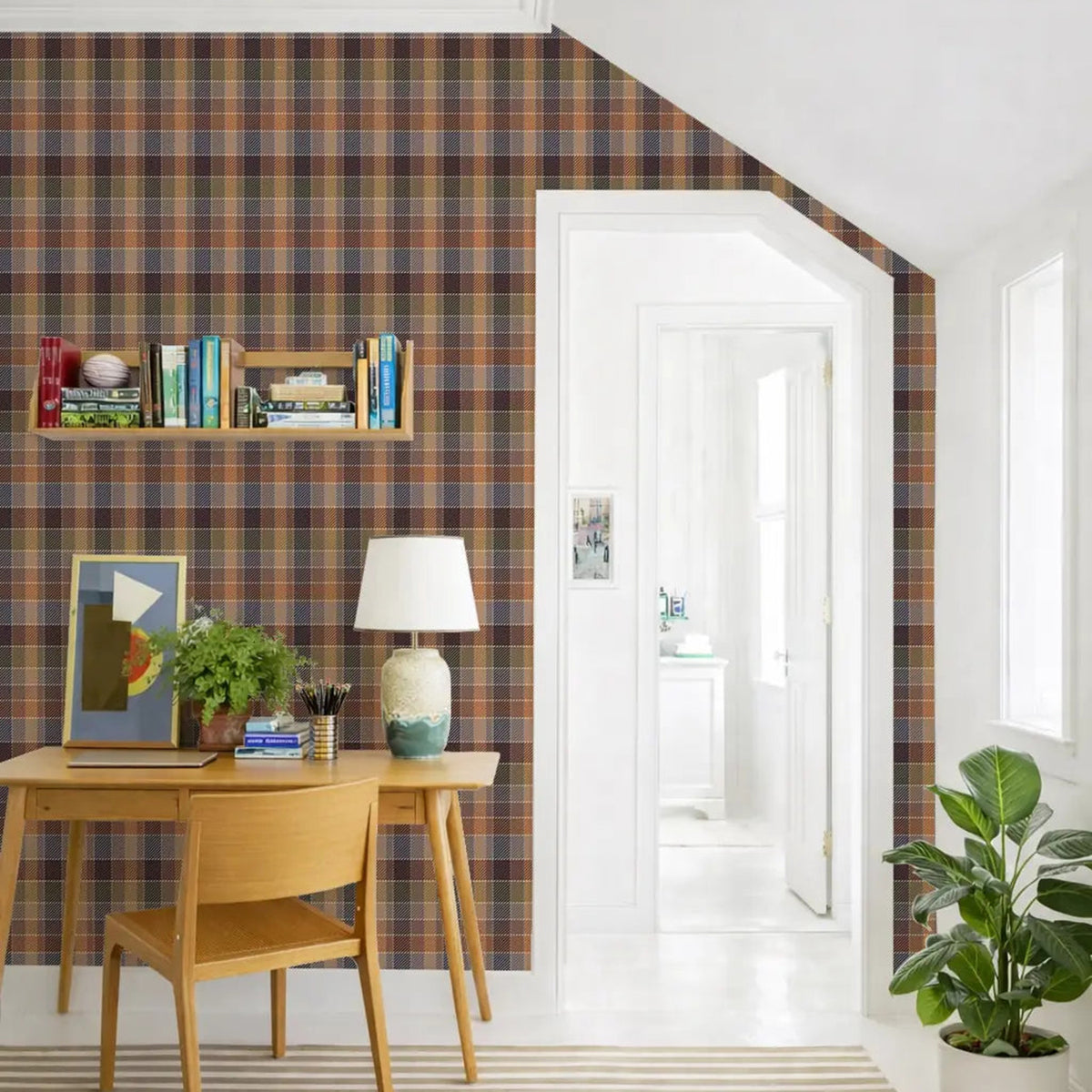 Mitchell Black London Check Wallpaper
