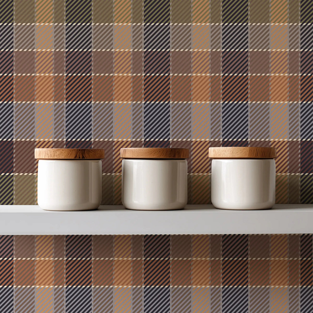 Mitchell Black London Check Wallpaper