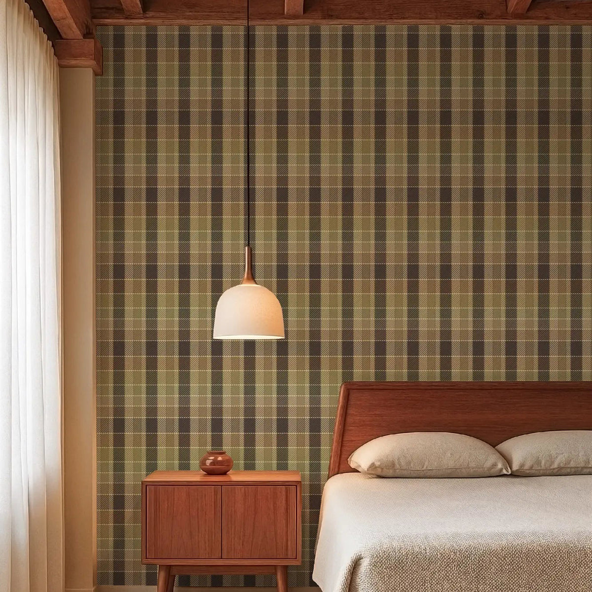 Mitchell Black London Check Wallpaper