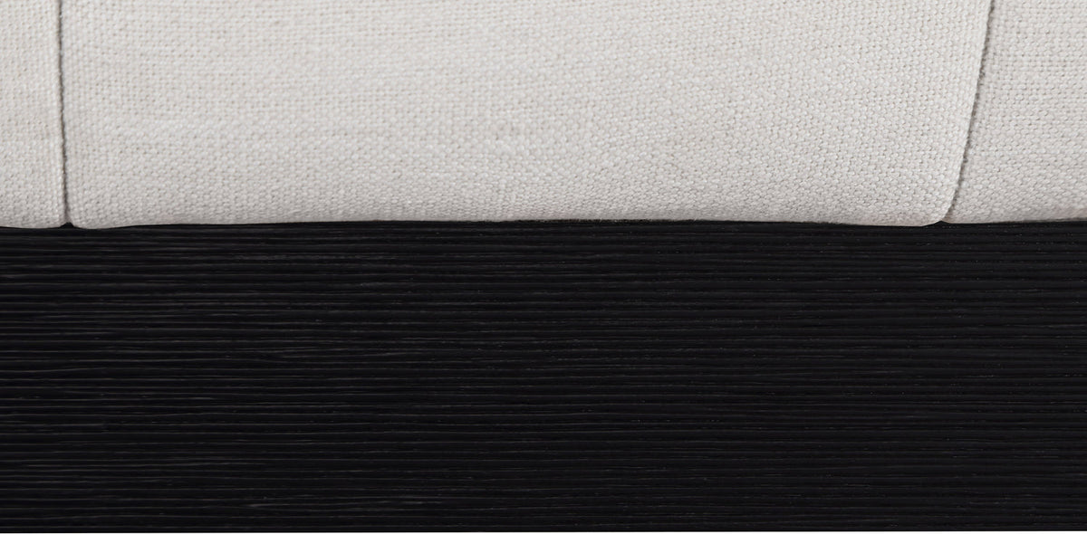 Lucia Beige Linen Textured Fabric Upholstered Bed