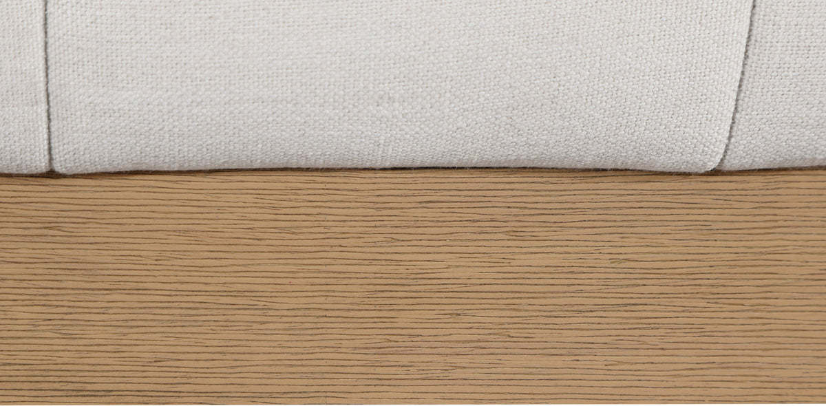 Lucia Cream Linen Textured Fabric Upholstered Bed