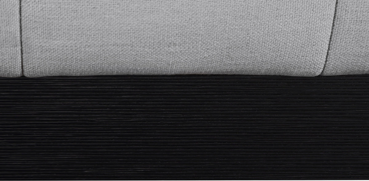 Lucia Grey Linen Textured Fabric Upholstered Bed