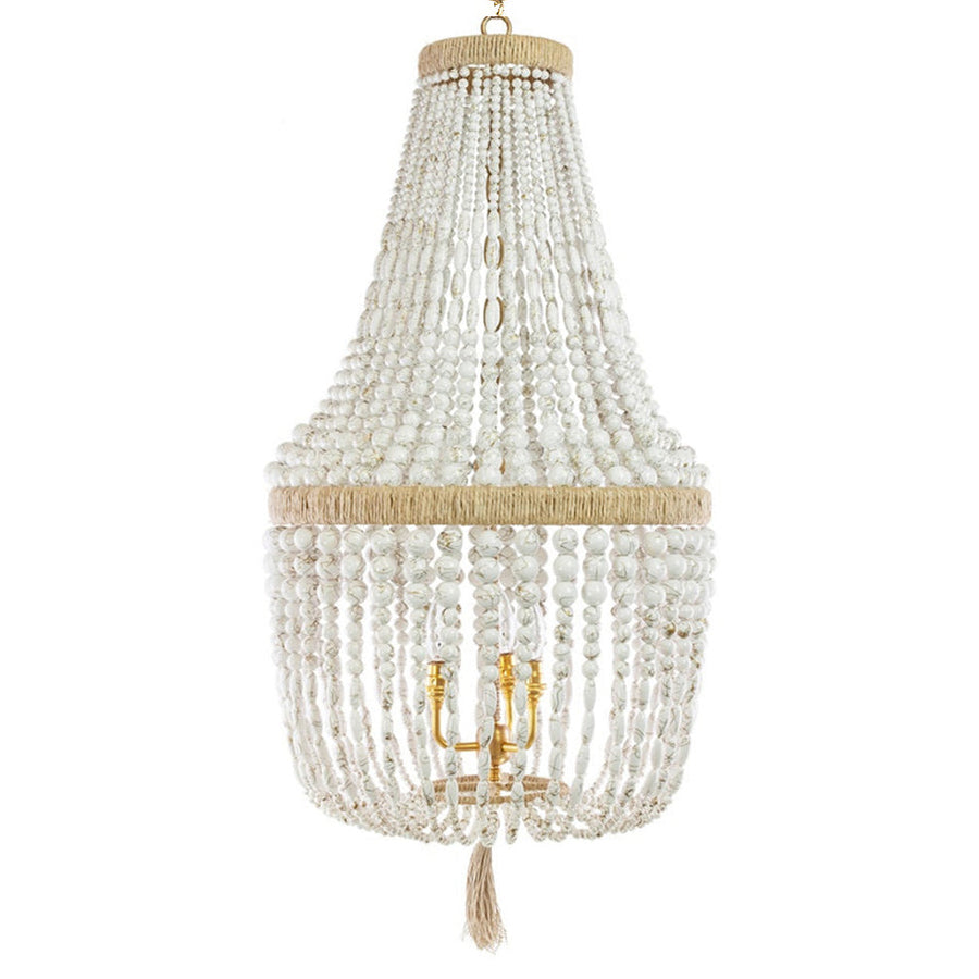 Ro Sham Beaux Malibu Up White Swirl Chandelier
