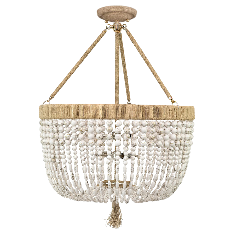 Ro Sham Beaux Malibu 24 White Swirl Semi Flush Mount