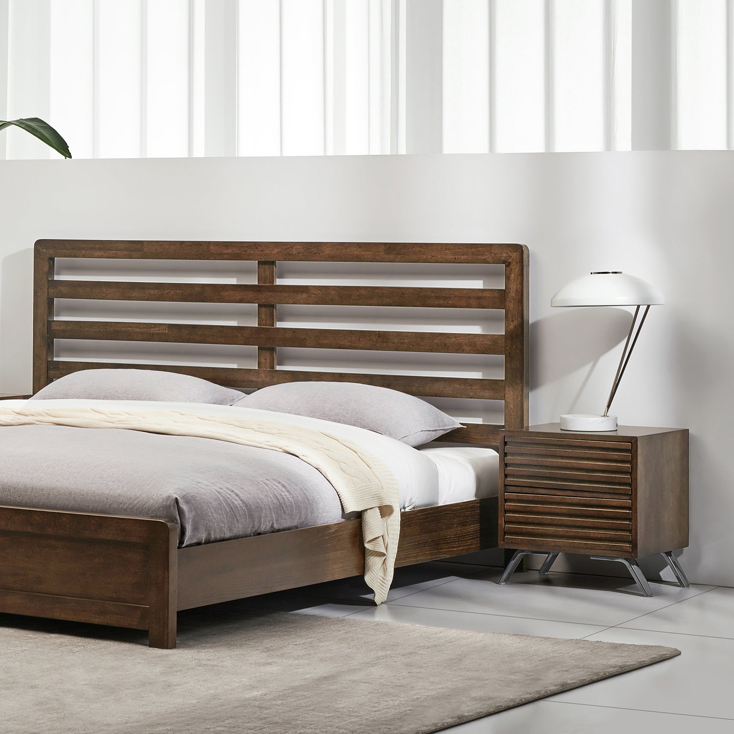 Zest 2 Push Drawer Wood Nightstand Set of 2