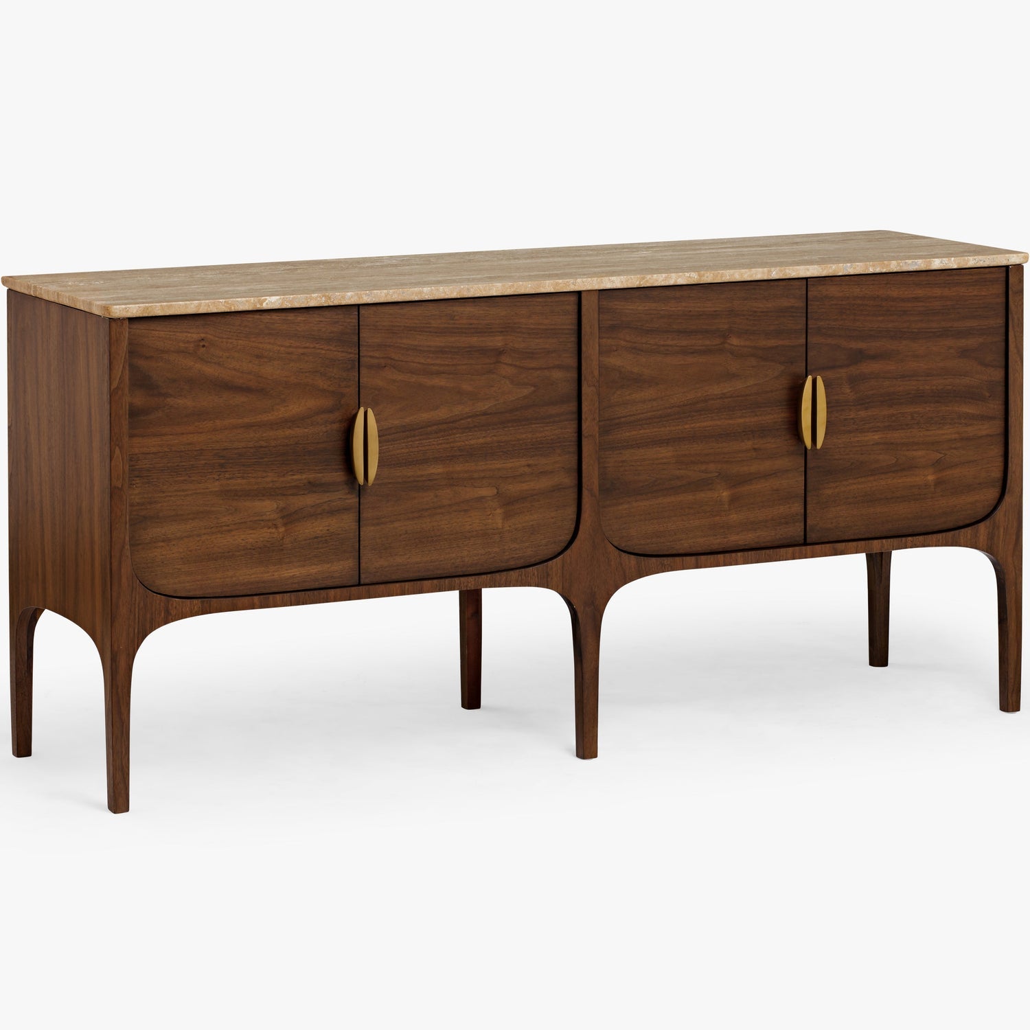 Co. House Designs Fontaine Walnut and Travertine Buffet