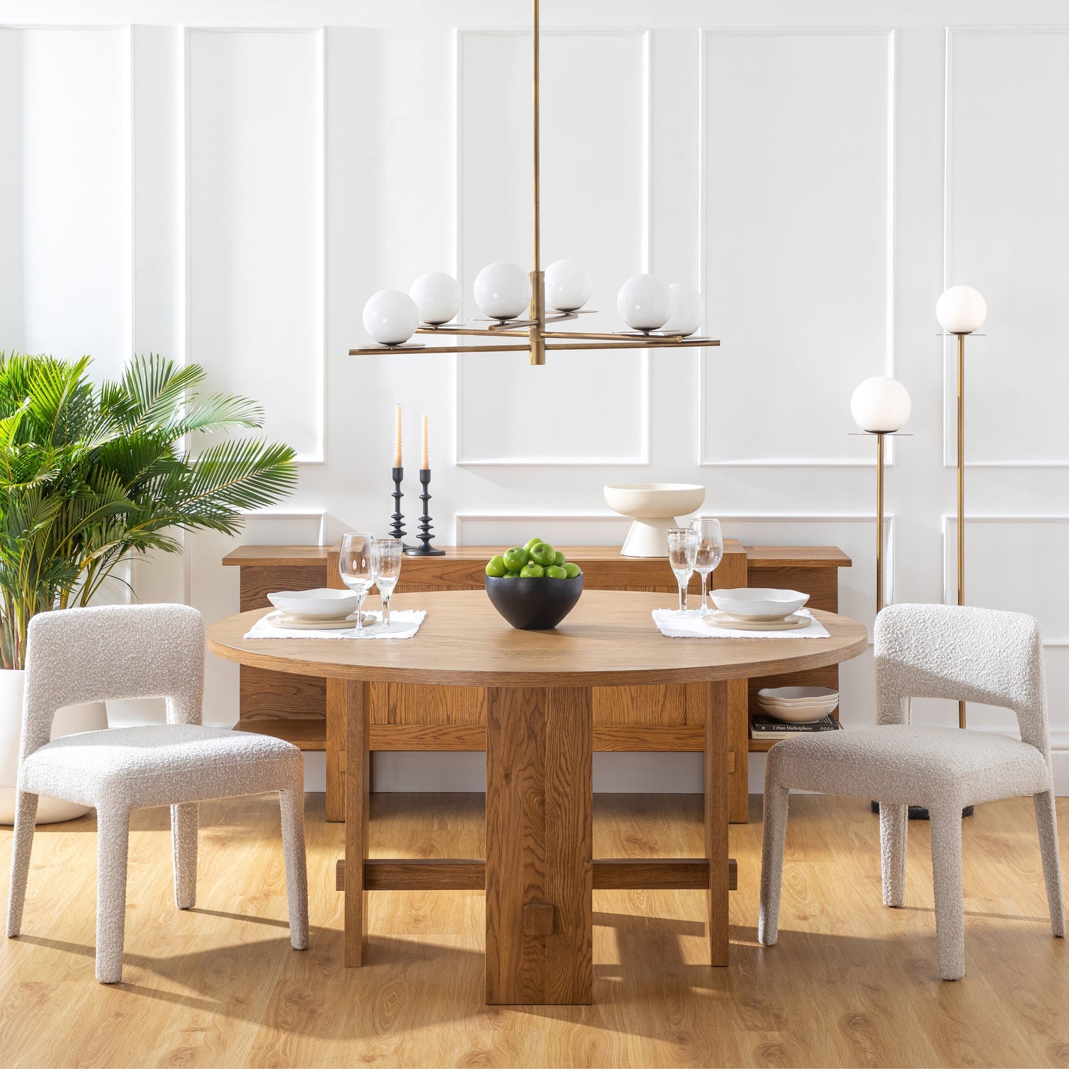 Co. House Designs Saguaro Round Oak Honey Dining Table
