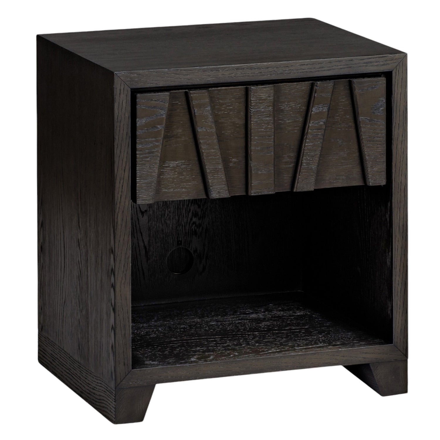 Co. House Designs Anila Oak Charcoal Nightstand Set of 2