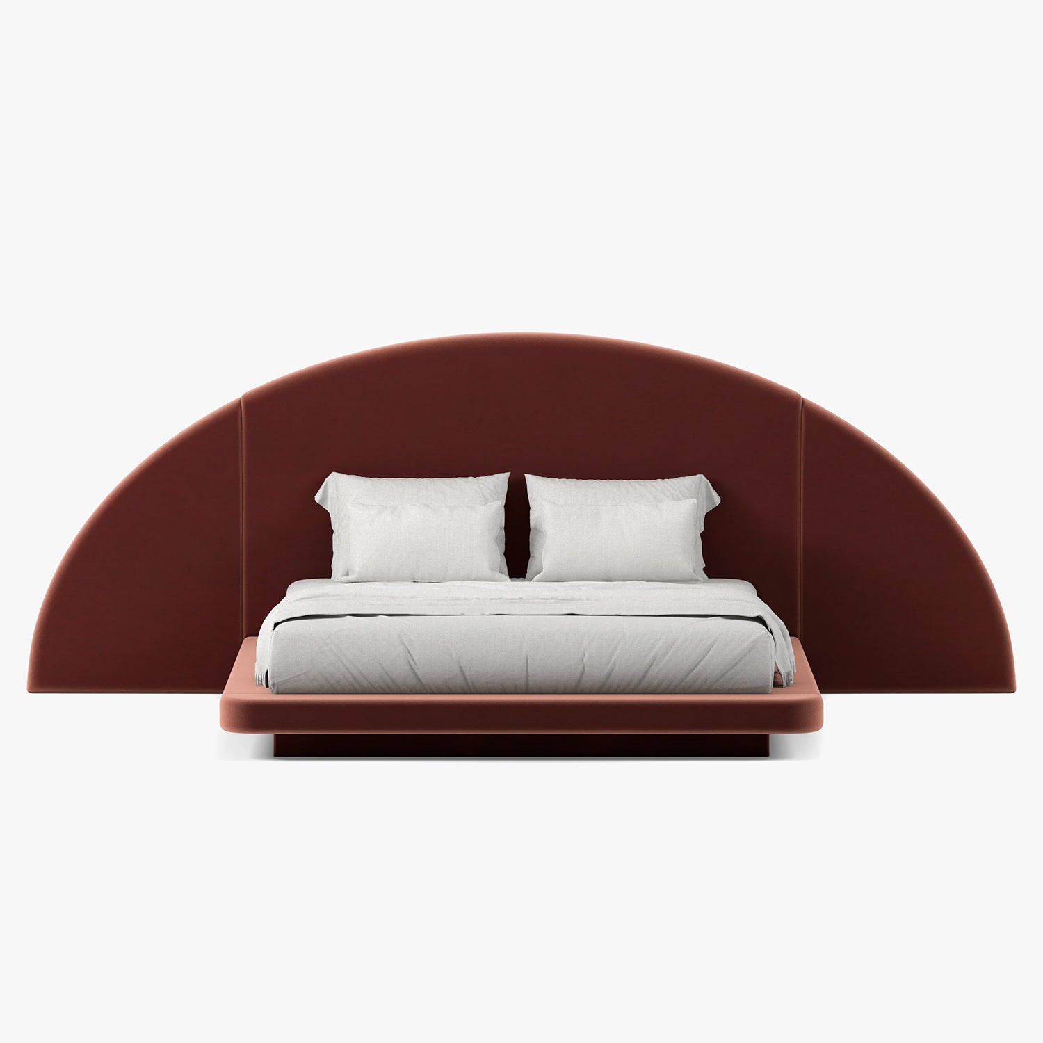 Button Atelier x Co. House Designs Hendrix Cabernet Half Moon Bed