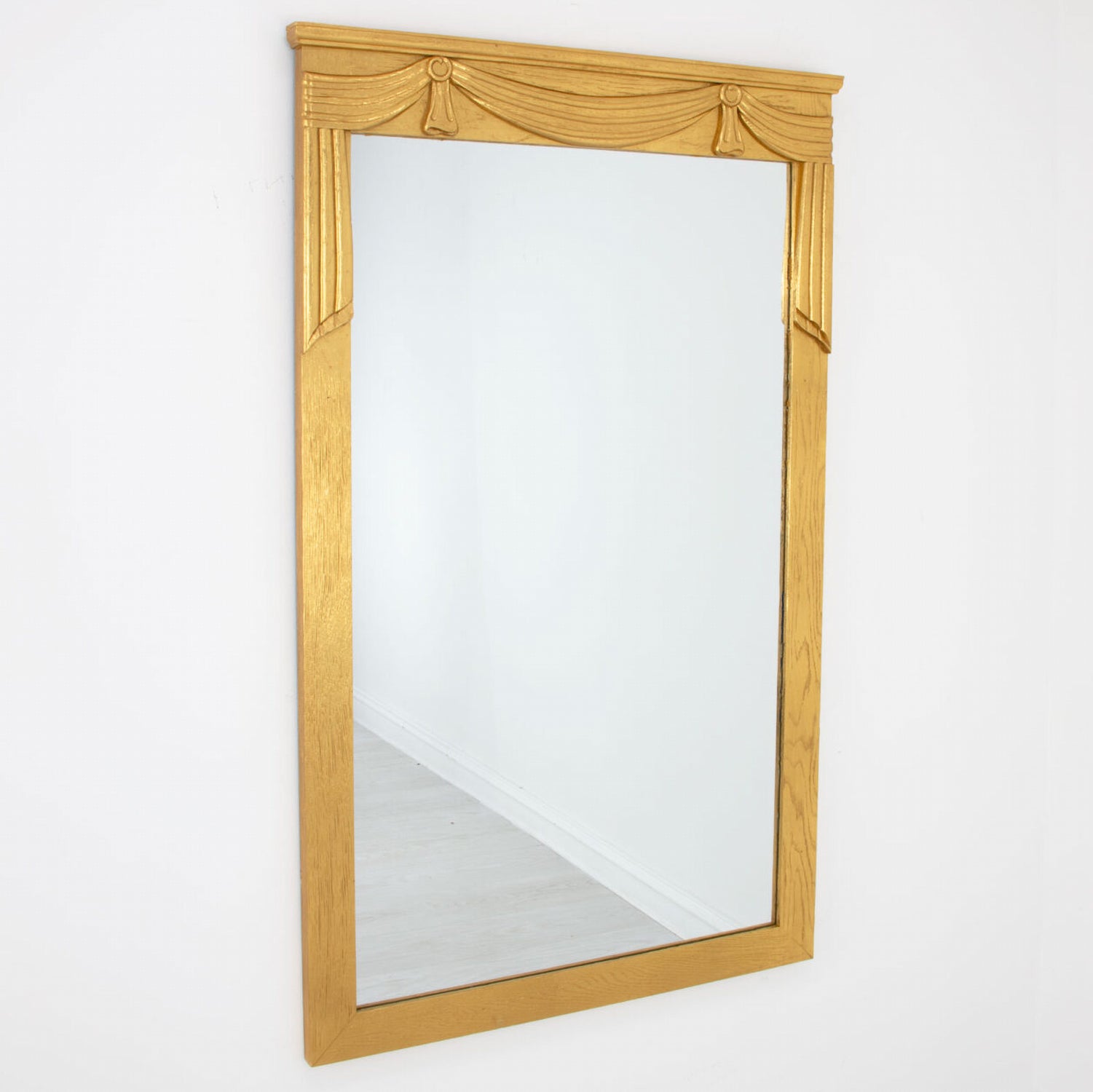 Carved Light Oak Wall Mirror