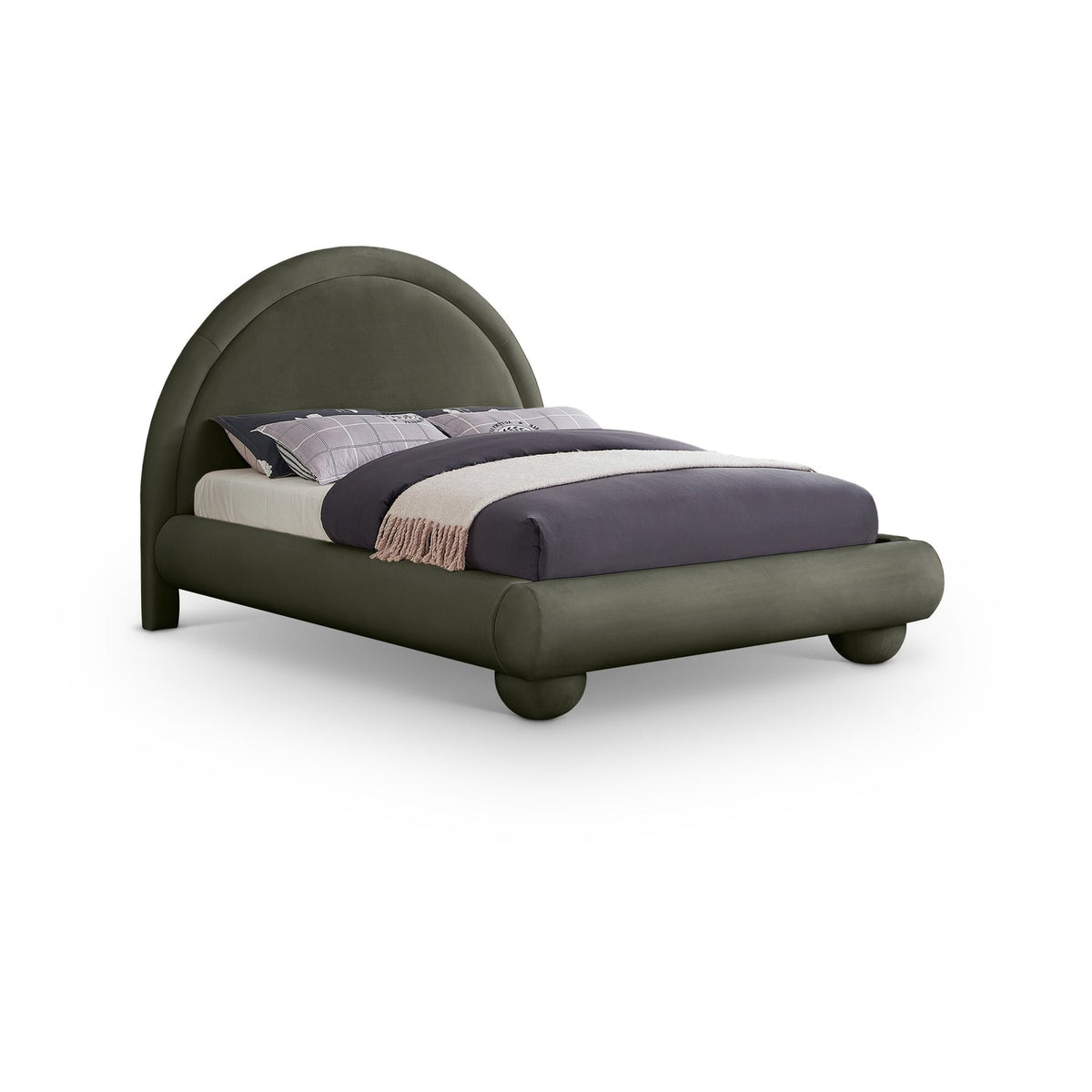 Madrid Green Velvet Upholstered Bed