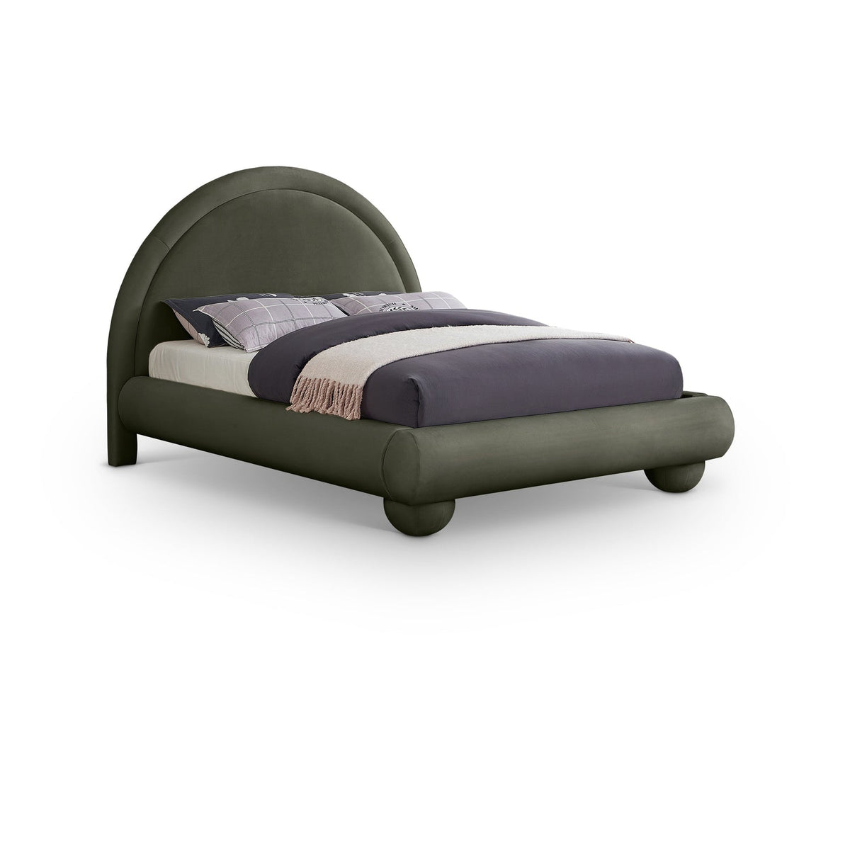 Madrid Green Velvet Upholstered Bed