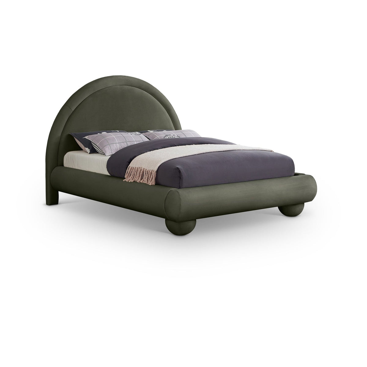 Madrid Green Velvet Upholstered Bed